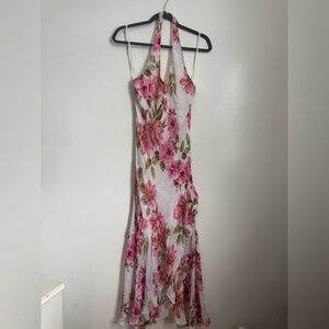 Vintage Y2K 90s Newport News beaded floral dress